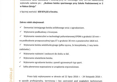 1 Budowa boiska przy Sz.P nr 2  w Rabce-Zdroju-1